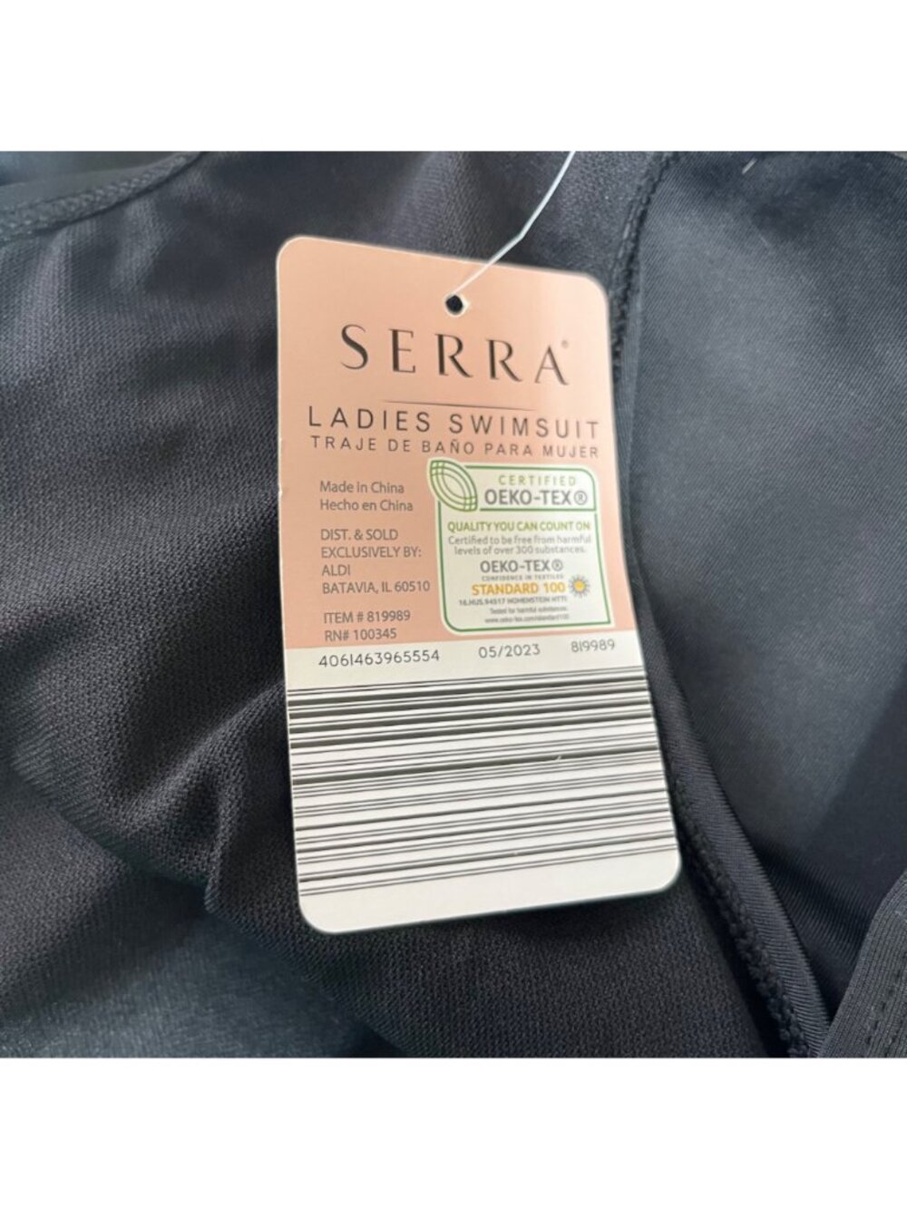 Serra One Piece Swimsuit Womens Large Black New Racerback - Picture 8 of 9